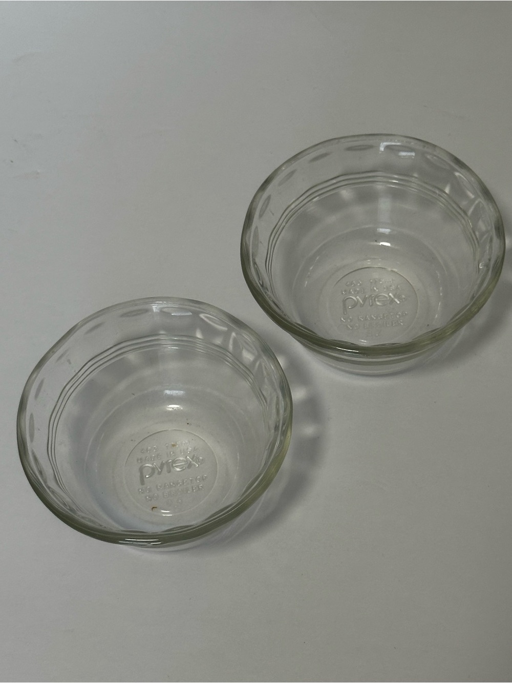 Pyrex Clear Glass Dish with Embossed Logo